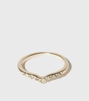 New Look Gold Diamante Wishbone Ring
